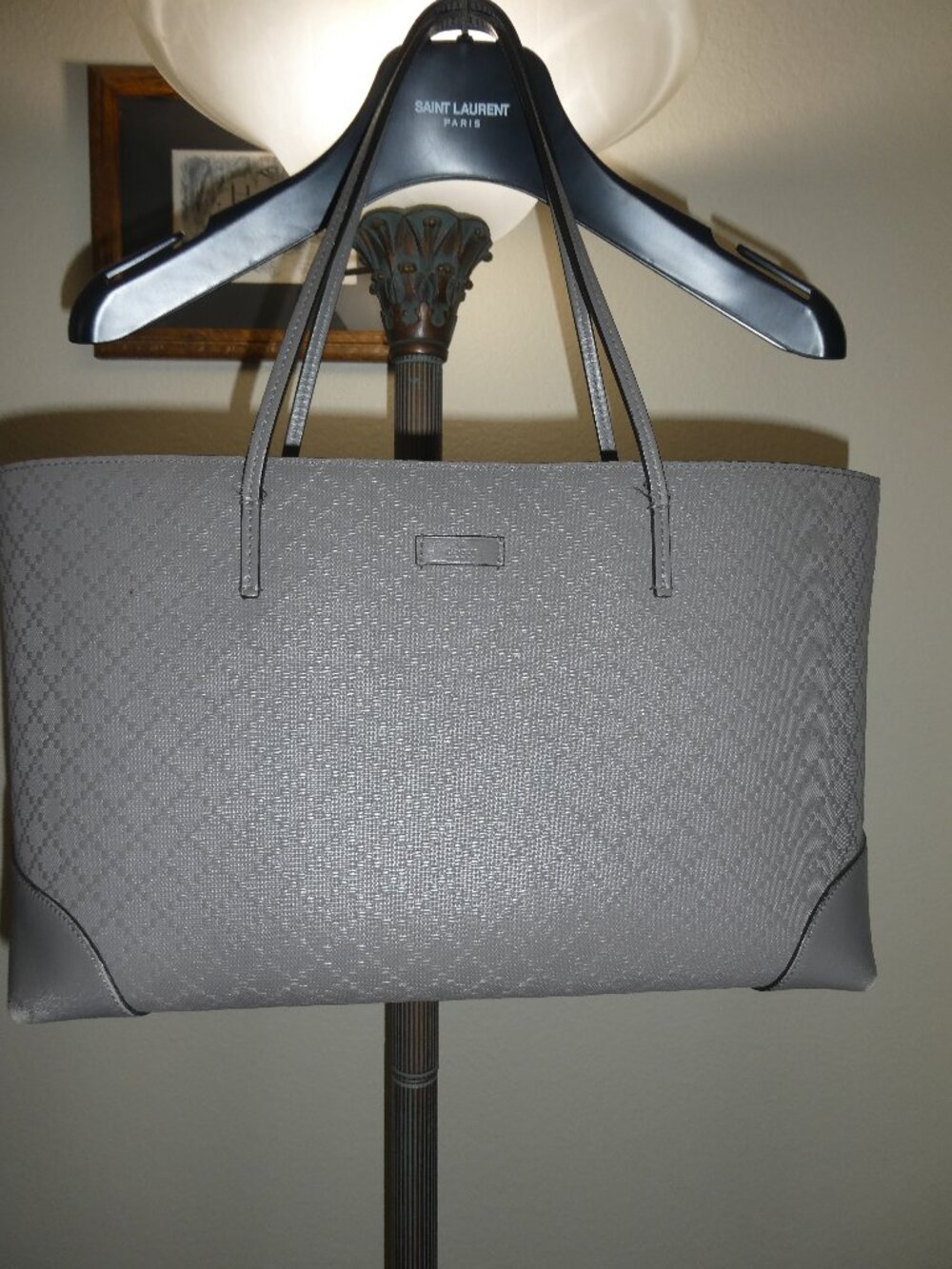 GUCCI Tote Bag Shoulder Bag Gray All Leaser